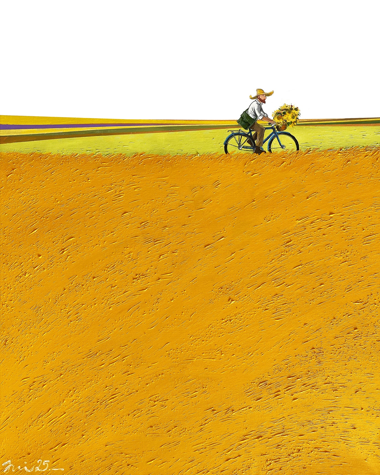 Cycling through a wheat field