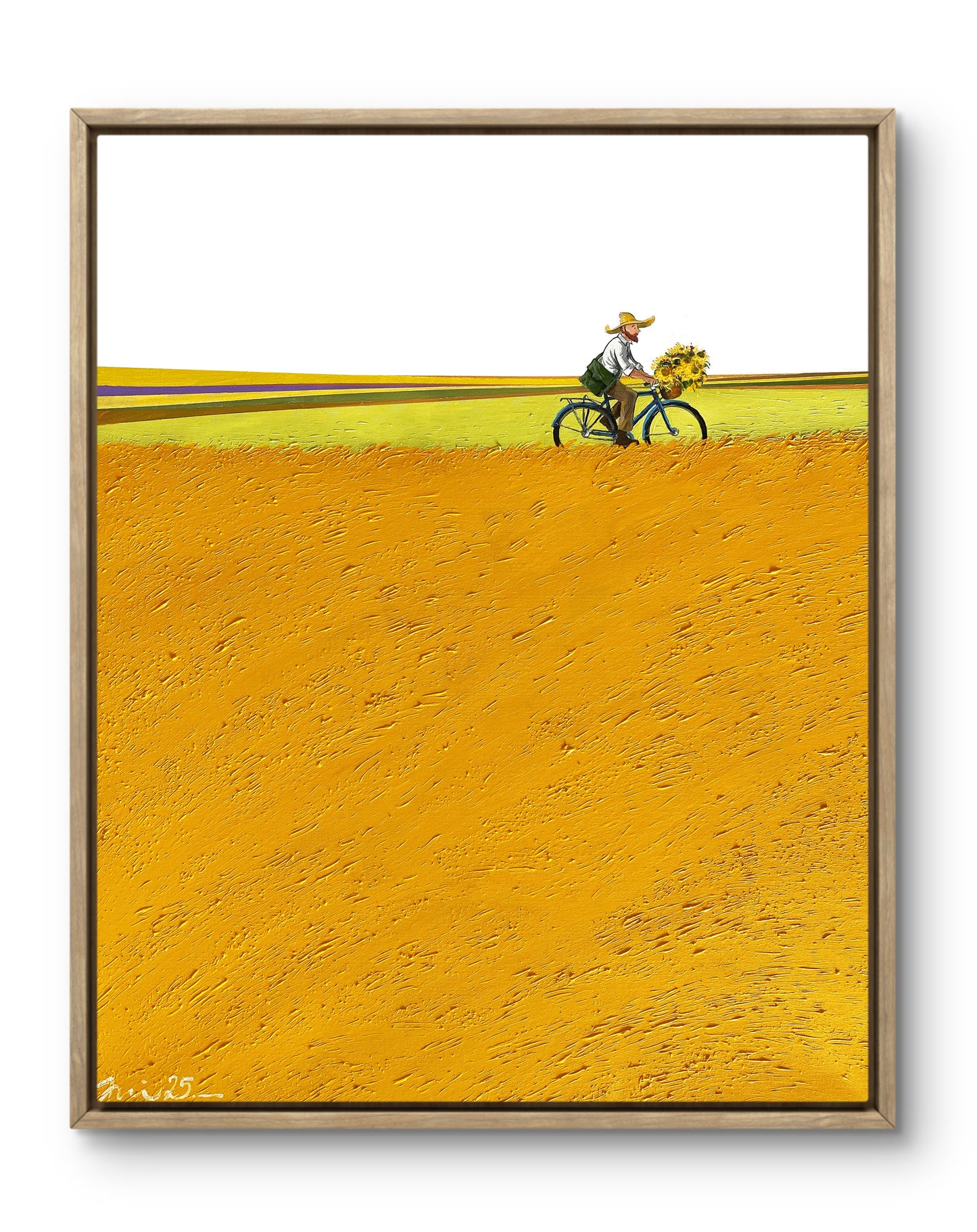 Cycling through a wheat field